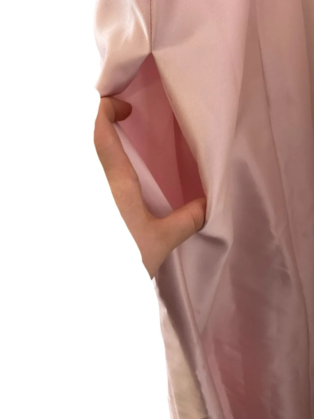 ALFRED SUNG Ballet Pink Satin Jewel-Neck Halter A-Line Maxi Dress - Picture 5 of 7